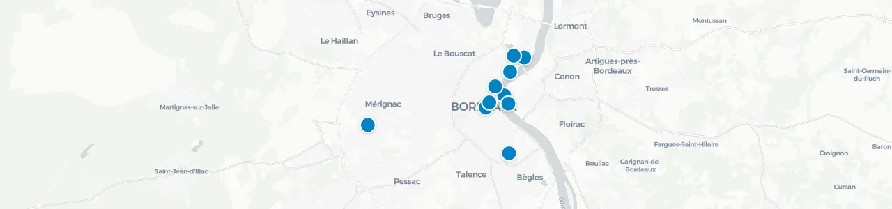 Karte mit Rooftops in Bordeaux