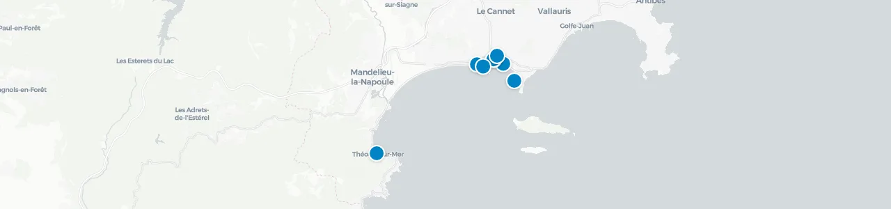 Karte mit Rooftops in Cannes