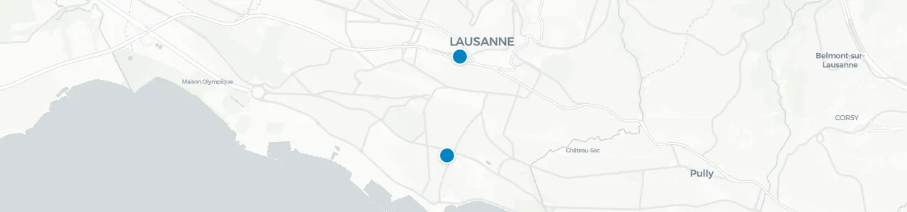 Karte mit Rooftops in Lausanne