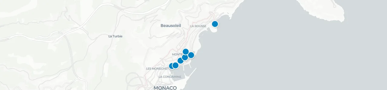 Karte mit Rooftops in Monaco