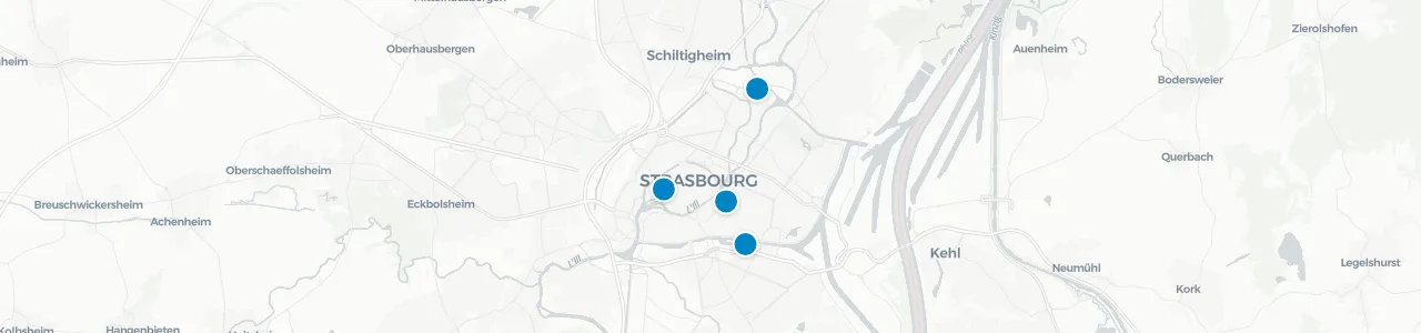 Karte mit Rooftops in Strasbourg